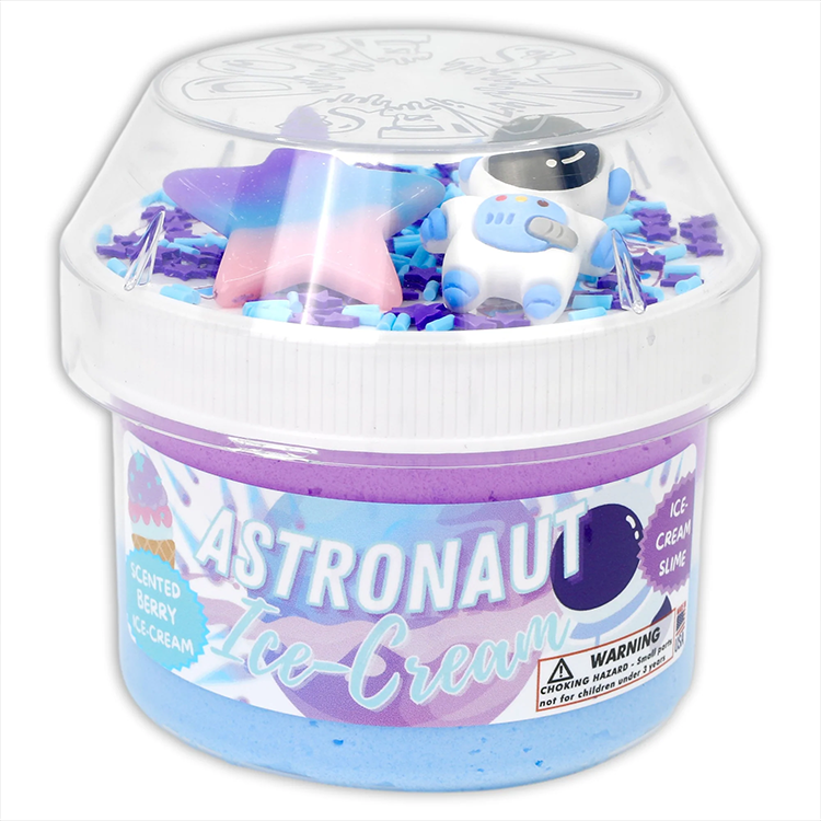 Dope Slimes Astronaut Ice-Cream Berry Fruit Scented tri-color ice-cream textured slime with charms and sprinkles