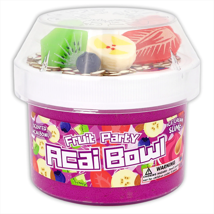 Acai Bowl Fruit Party "Scented" Ice Cream Slime 8oz - Dope Slimes