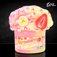 Strawberry Banana "Strawberry Banana Scented" Cloud Slime 8oz - Dope Slimes
