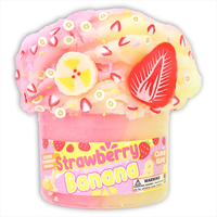 Strawberry Banana "Strawberry Banana Scented" Cloud Slime 8oz - Dope Slimes