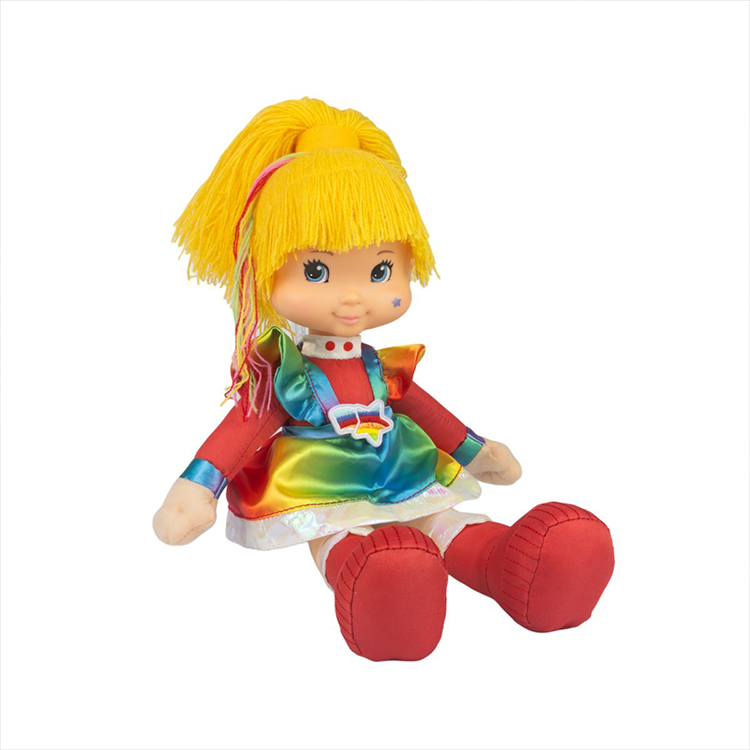 Limited edition Rainbow Brite 12-inch plush doll by The Loyal Subjects with rainbow dress and golden hair
