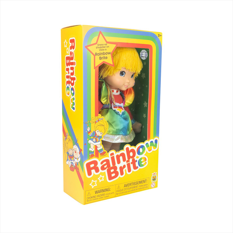 Rainbow Brite 12-inch plush doll in rainbow dress by The Loyal Subjects, limited edition SDCC 2025 collectible packaging