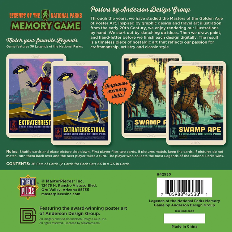 Legends of the National Parks Memory Game | Master Pieces | 72 Cards image 1