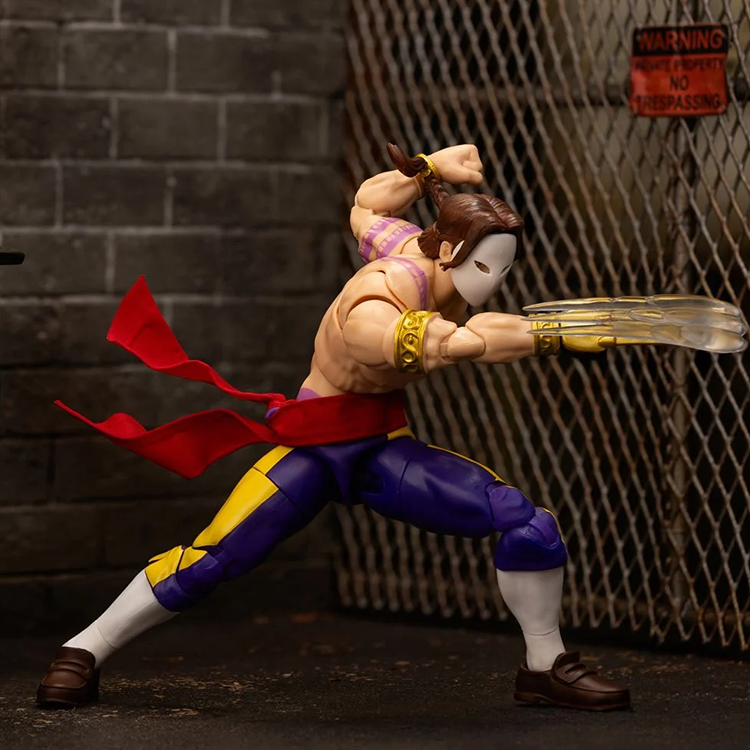 Jada Toys Ultra Street Fighter II Vega 6-inch action figure posed with mask and claw in dynamic stance