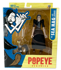 Boss Fight Studio Llc Sea Hag Popeye Classics action figure with Bernard vulture in packaging on white background