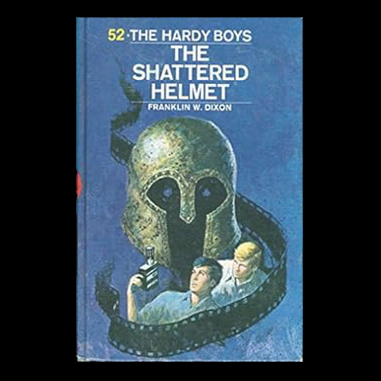 52 The Shattered Helmet (1973 Yellow Number):  Hardy Boys Book Blue-Back image 0