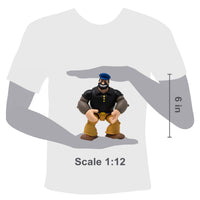 Boss Fight Studio Llc Bluto Popeye Classics figure wearing blue cap, black shirt, and brown pants standing with fists on hips
