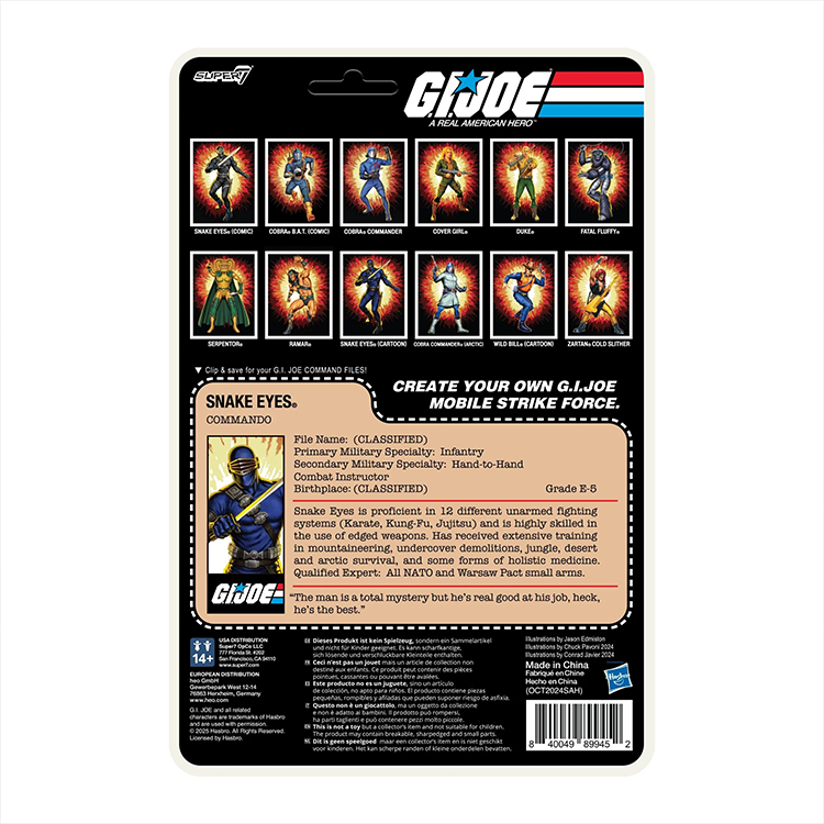 Snake Eyes Commando (Sword) GI Joe Action Figure (Blue) ReAction+ 1:18 image 3