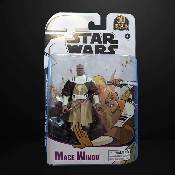 Mace Windu Animated  Action Figure Star Wars Black Series 1:12 Scale image 0