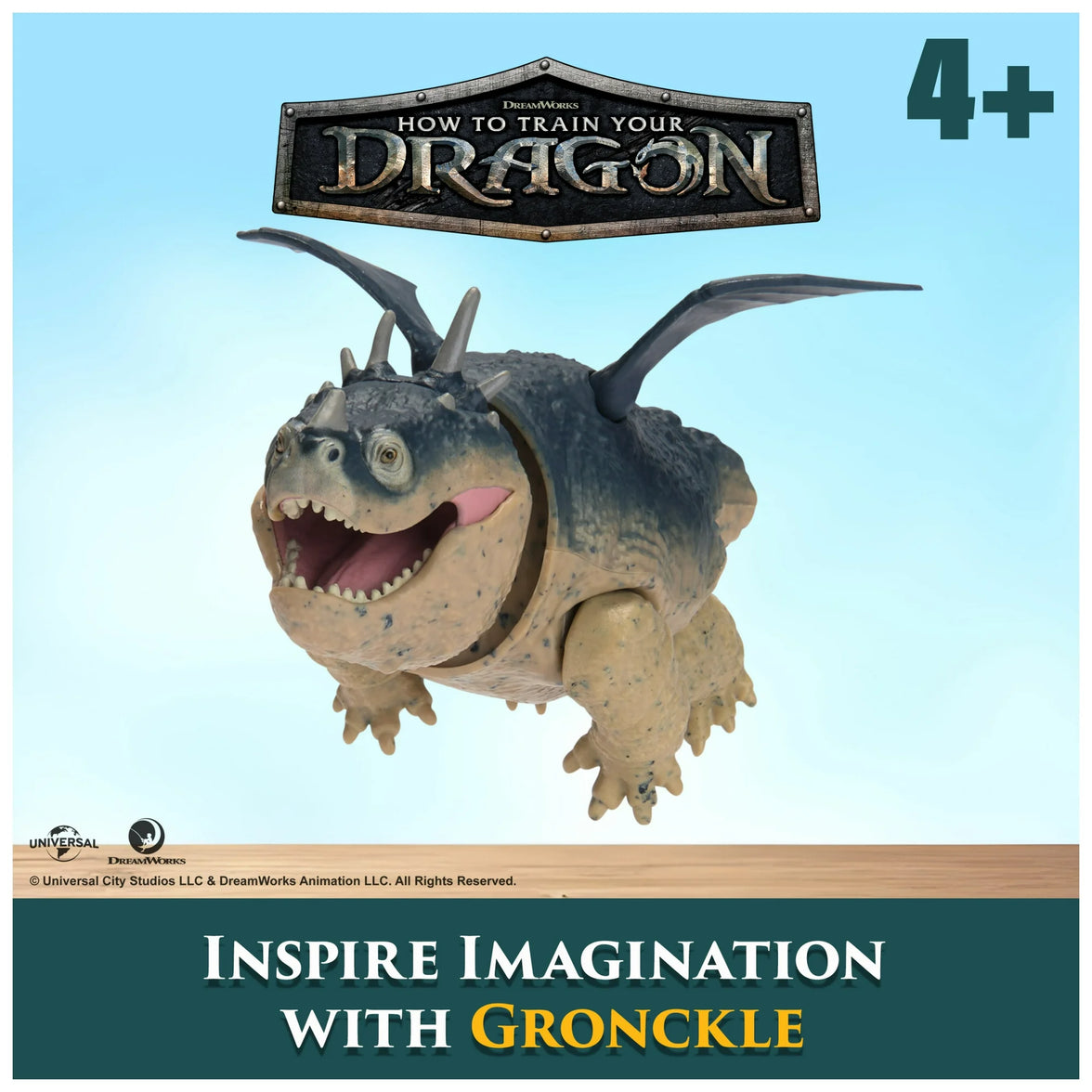 How to Train Your Dragon Gronckle action figure by Spin Master with articulated wings and bobblehead feature
