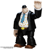 Boss Fight Studio Llc Toar Popeye Classics figure in black suit, blue tie with yellow polka dots and bowler hat raising hand gesture