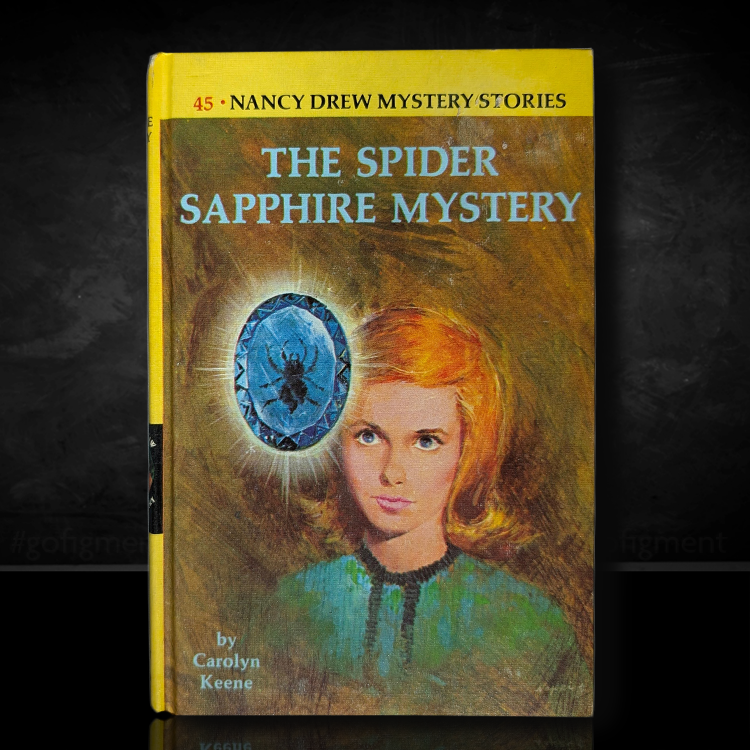 45 The Spider Sapphire Mystery Yellow Bar Nancy Drew Mystery Books -1968-YB image 0