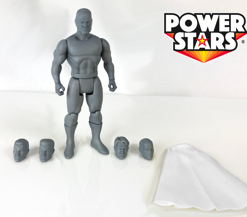 Power Stars 5” Blank Action Figures: Customizable Retro Hero