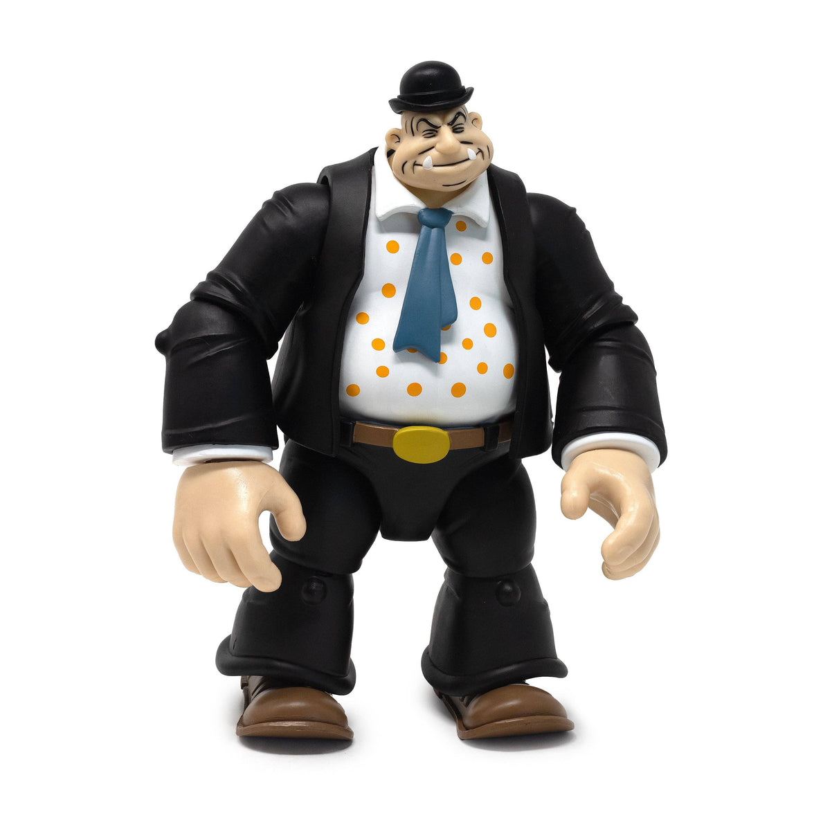 Boss Fight Studio Llc Toar figure in black jacket, white shirt with orange dots, blue tie, bowler hat, and brown shoes standing on white background