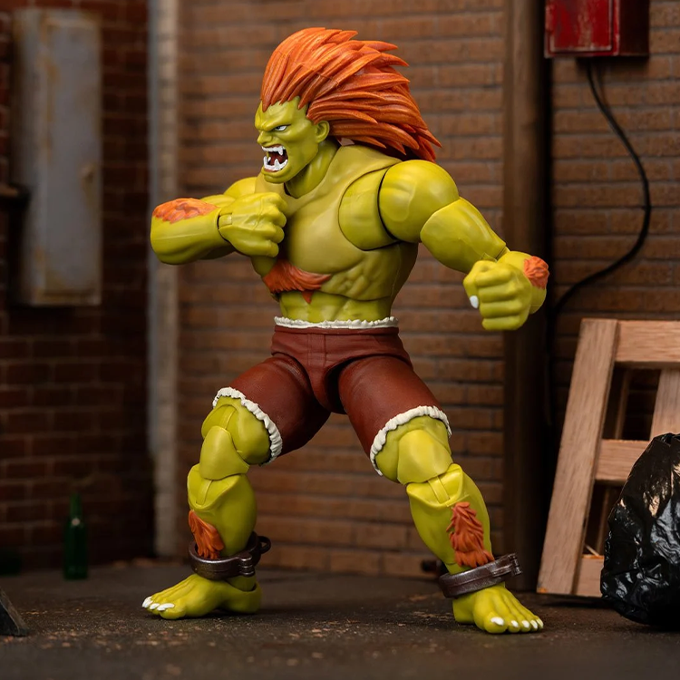 Jada Toys Ultra Street Fighter II Blanka 6-inch deluxe action figure with fierce pose and detailed orange hair accents