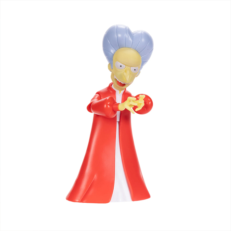 Jakks Pacific Vampire Mr. Burns 5-inch action figure in red cloak holding red orb with blue hair detail