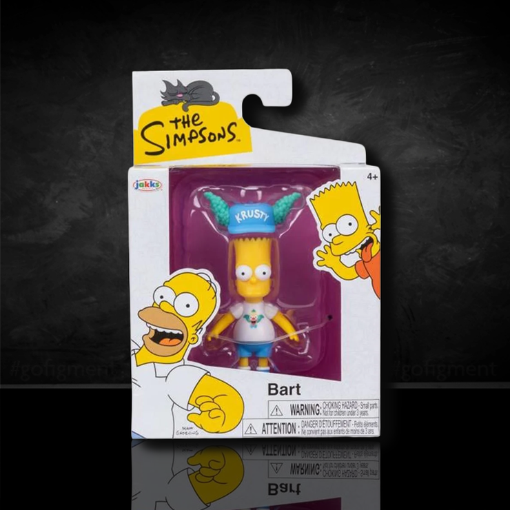 Bart Simpson With Krusty Hat The Simpsons Action Figure 2 1/2" Scale image 0