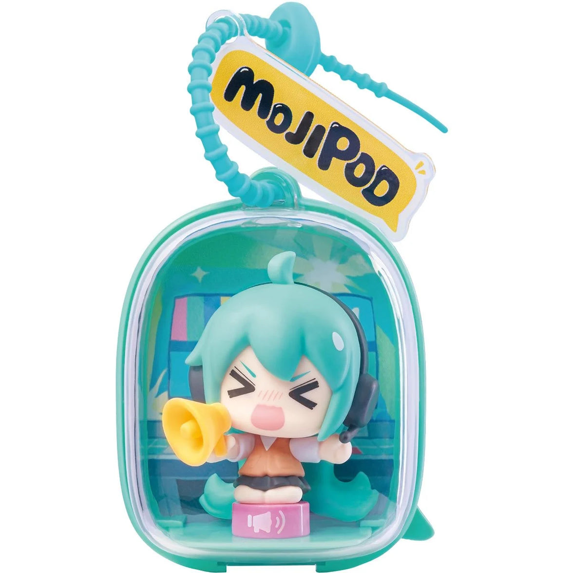 Hatsune Miku Blokees Mojipod Model Kit Diverse Music Festival Case of 6 featuring teal case and character figure