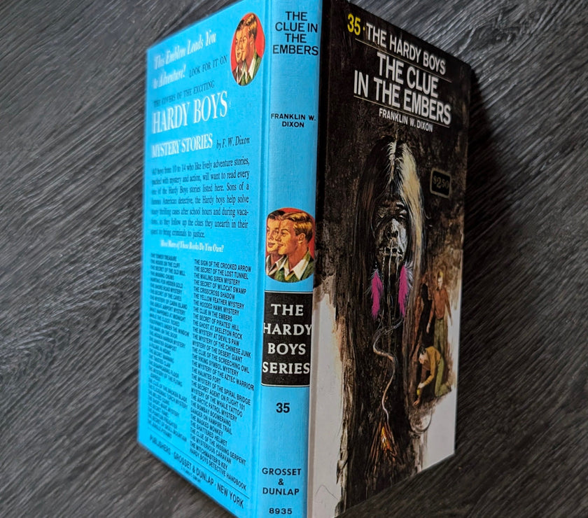 35 The Clue in the Embers (1972):  Hardy Boys Book Blue-Back image 1