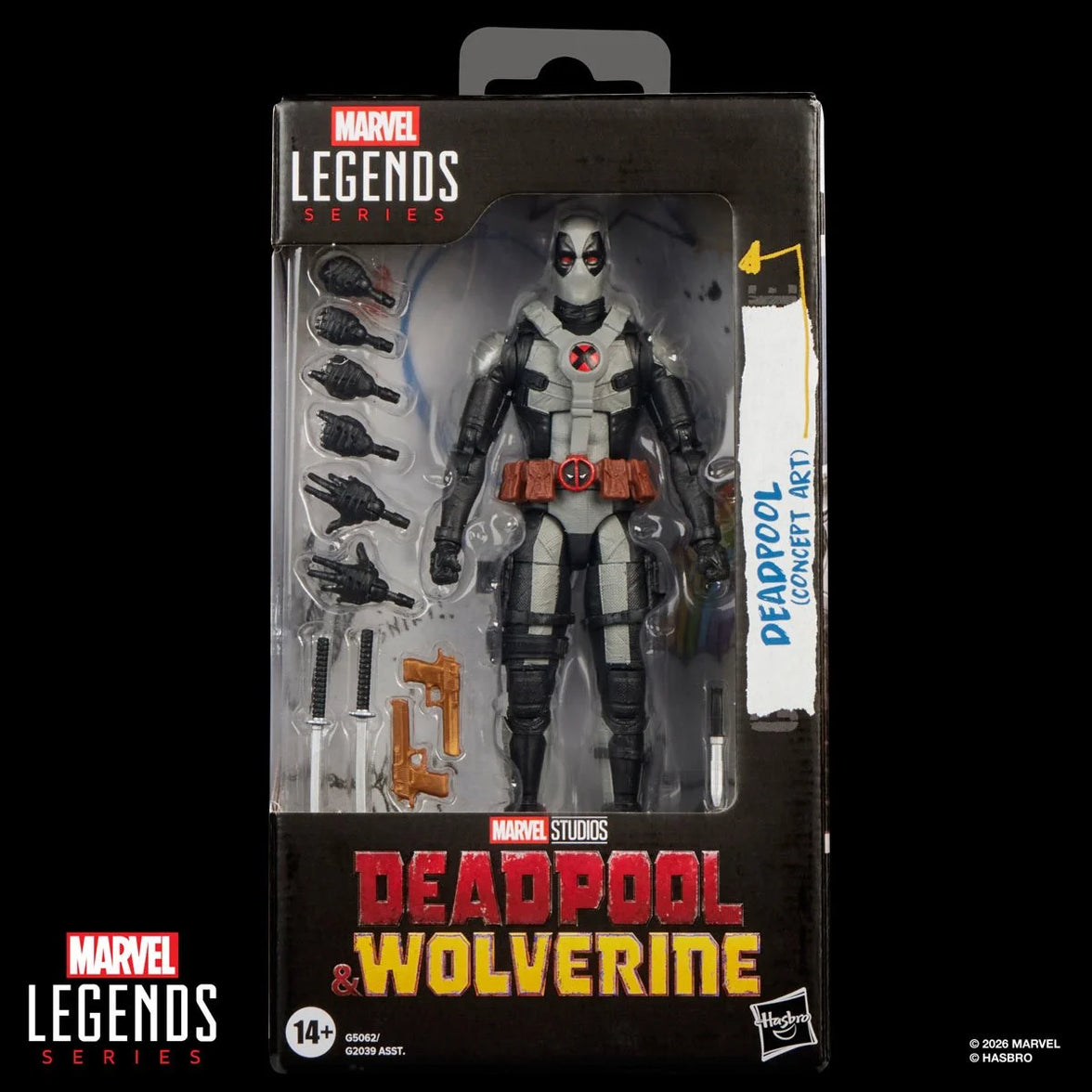 Deadpool (Concept Art) Deadpool & Wolverine Marvel Legends Series Action Figure by Hasbro 6-Inch in box