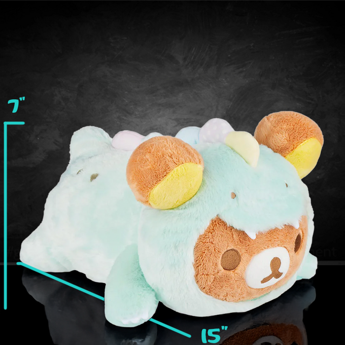 San-X Rilakkuma pastel green dinosaur costume plush laydown style 15-inch soft collectible toy