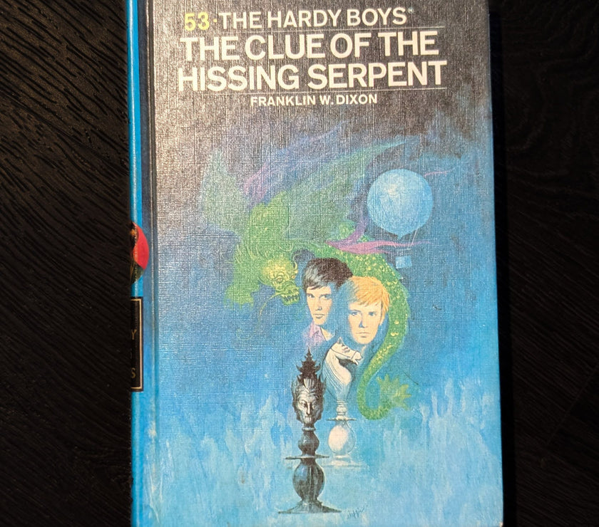 53 The Clue of the Hissing Serpent (1974-YN): Hardy Boys Book Blue Back image 0