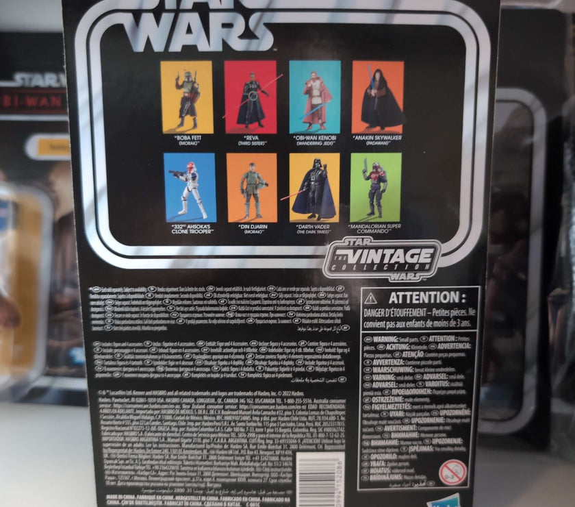 Reva Third Sister Star Wars Vintage Collection Action Figure packaging with character images by Hasbro