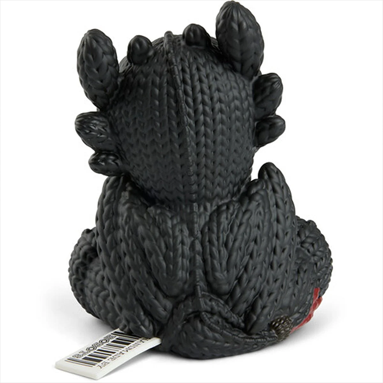 Handmade by Robots Toothless 250 action figure in black textured design shown from back