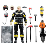 Hasbro GI Joe Classified Series firefighter figure with black and yellow suit and firefighting accessories
