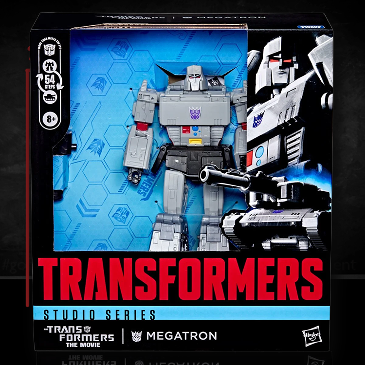 Leader Class Megatron Transformers Movie Studio Series Action Figure in packaging, detailed robot and tank modes by Hasbro.