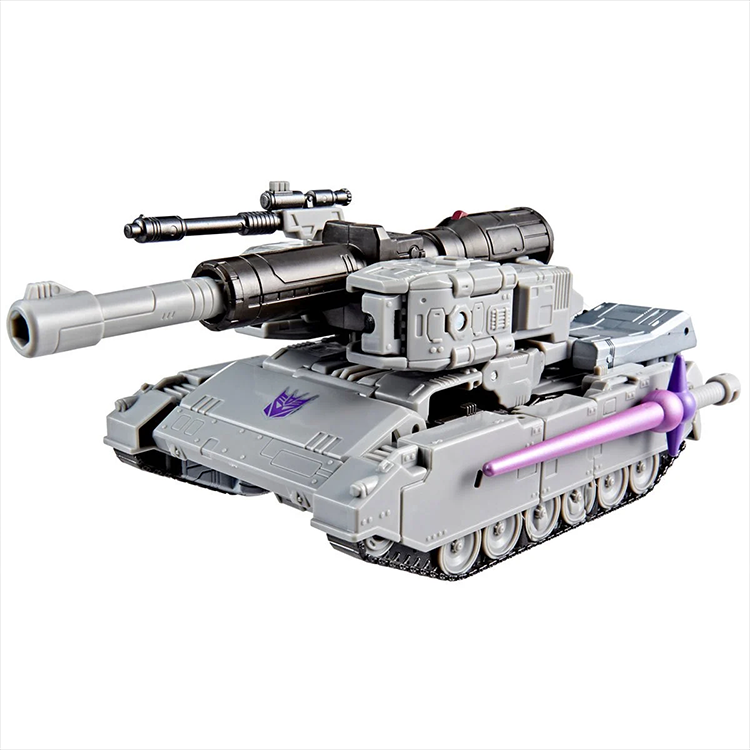 Leader Class Megatron Transformers Movie Studio Series action figure tank mode with Decepticon logo by Hasbro