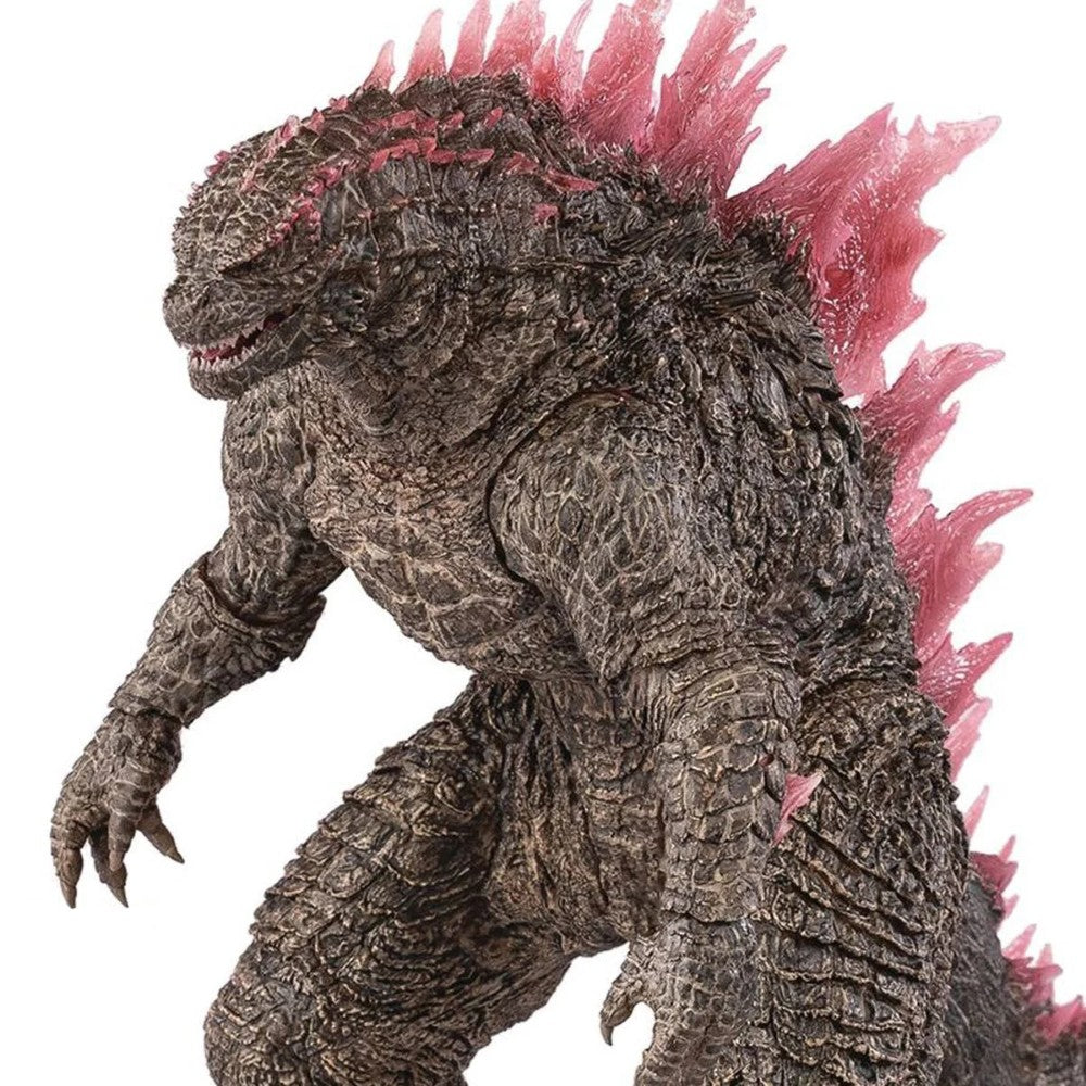 Godzilla Evolved The New Empire Heat Ray Exquisite Basic Series Action Figure NIB with textured brown scales and pink translucent fins by Exquisite