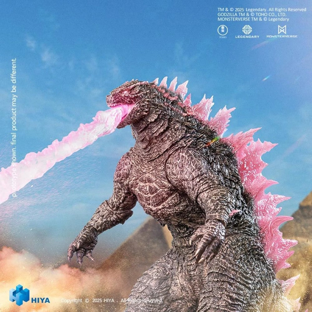 Godzilla Evolved The New Empire Heat Ray Exquisite Basic Series Action Figure NIB with translucent pink dorsal fins and heat ray effect by Exquisite