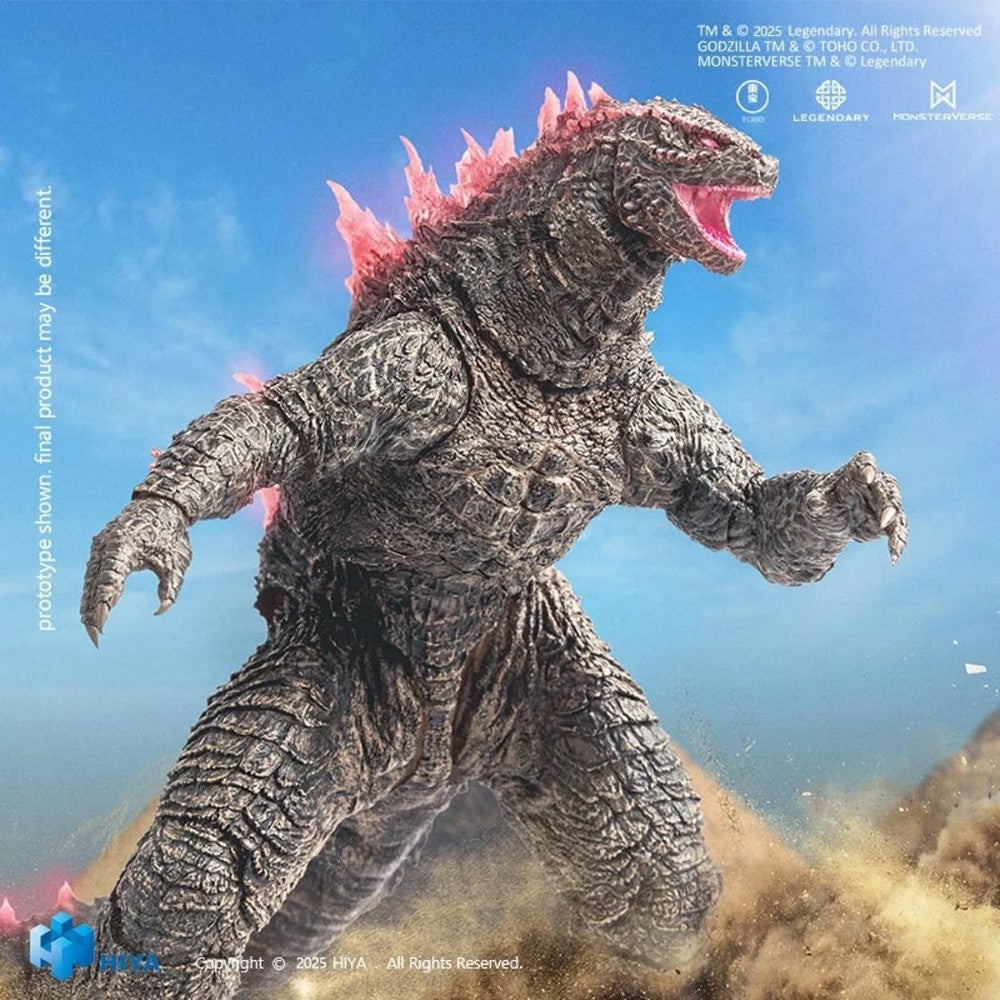 Godzilla Evolved The New Empire Heat Ray Exquisite Basic Series Action Figure NIB with glowing pink dorsal fins by Exquisite