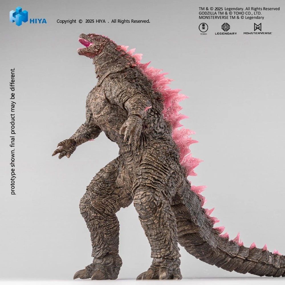Godzilla Evolved The New Empire Heat Ray Exquisite Basic Series Action Figure NIB with textured body and pink translucent dorsal fins by Exquisite