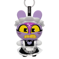 Maid Jax 5.5" Glitch Productions Keychain Pendant Confirmed Choice, purple maid character plush keychain