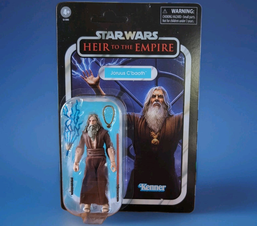 Hasbro Star Wars Vintage Collection Joruus C'Baoth action figure in original packaging with lightsaber and accessories
