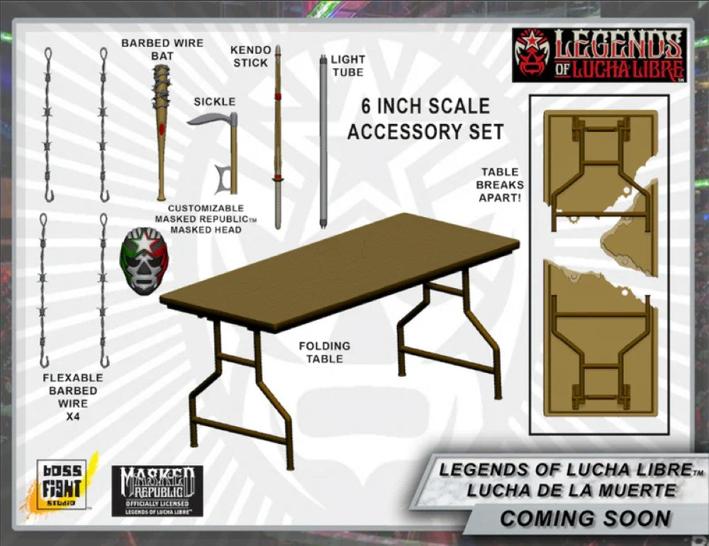 Lucha De La Muerte Premium Action Figure Accessory Set Legends of Lucha Libre Premium 1:12 Scale 6"