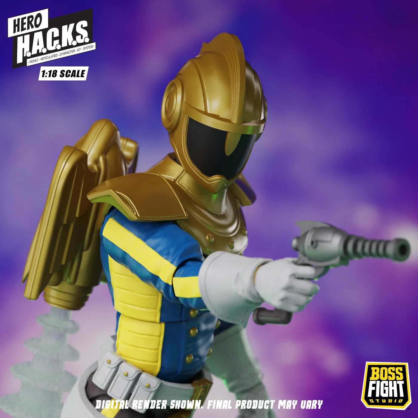 Jett Steelblade 4" Boss Fight Studio Action Figure Hero HACKS Articulated