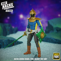 Jett Steelblade 4" Boss Fight Studio Action Figure Hero HACKS Articulated in blue and gold armor with sword and shield