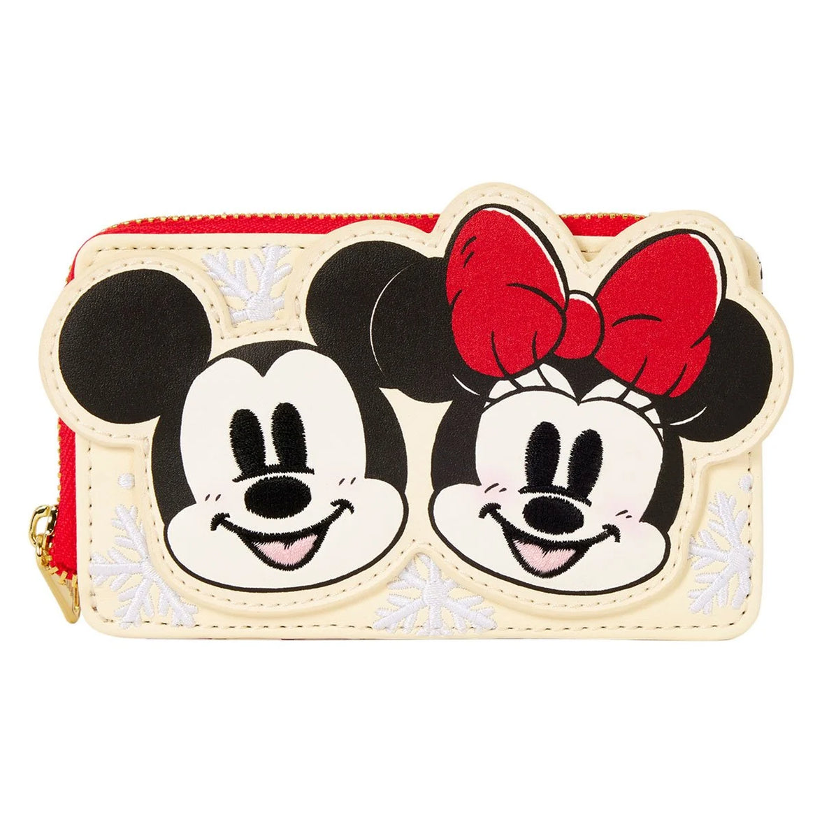 Mickey Mouse 3 in. Loungefly Wallets Mickey Mouse and Friends Holiday Snow featuring Mickey and Minnie