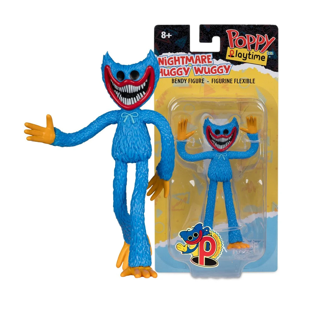 Nightmare Huggy 4.5" Bendable Figure McFarlane Poppy Playtime Wave 2 blue bendable figure in packaging
