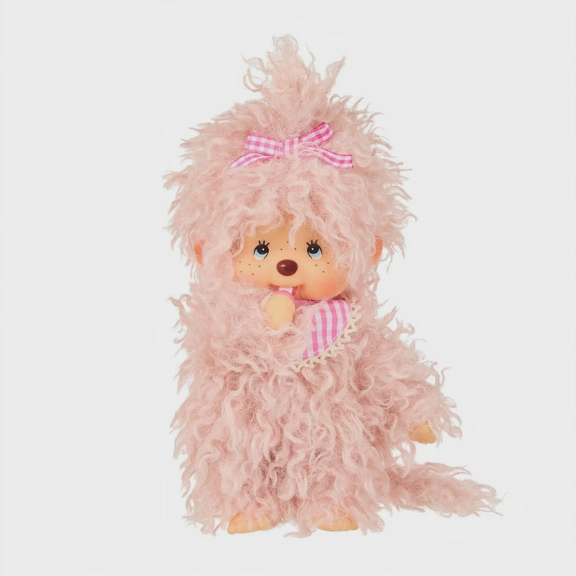Sekiguchi Monchhichi Fluffy Pink Beige Plush 8" Monkey - NWT