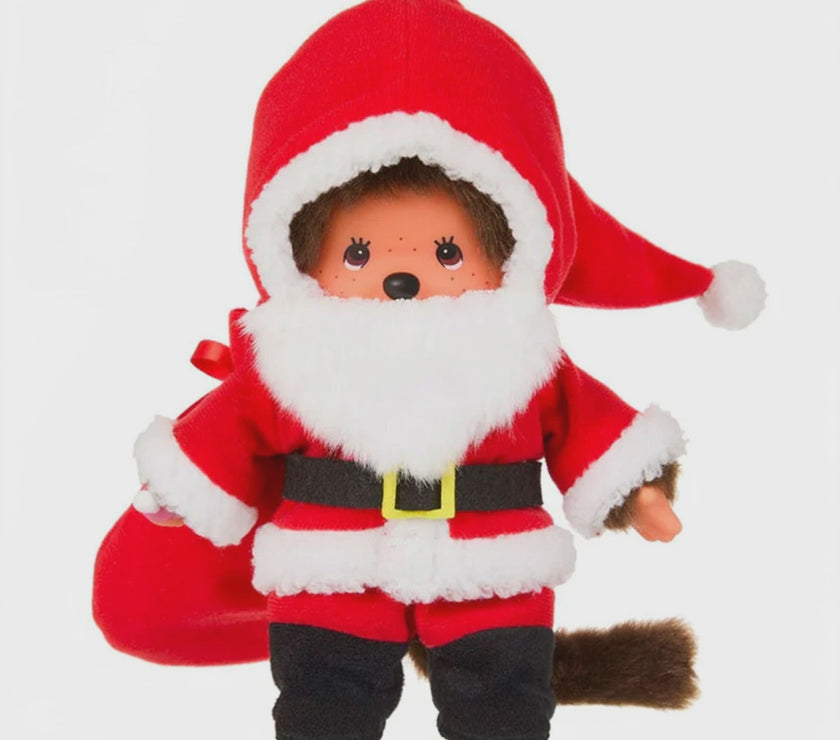 Sekiguchi Monchhichi Boy Santa Claus Plush 8" Monkey