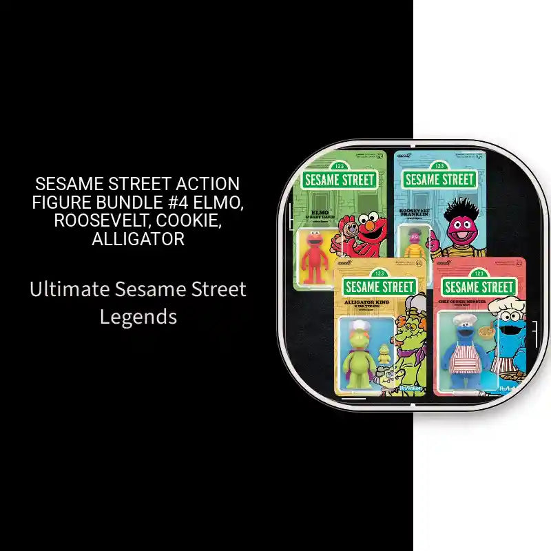 Sesame Street Action Figure BUNDLE #4 Elmo, Roosevelt, Cookie, Alligator by@Outfy