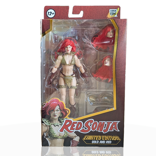 Red Sonja: Gold and Red Limited Edition Epic H.A.C.K.S. 1:12 Scale Action Figure - Boss Fight Studio in packaging