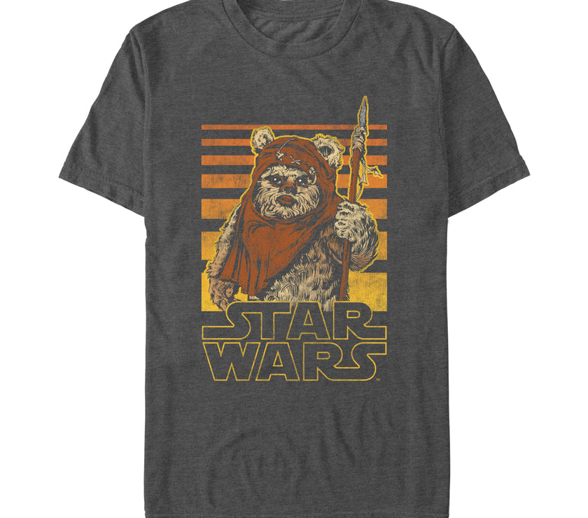 An image of a  Star Wars Retro Ewok Gradient T-Shirt in Vintage Style