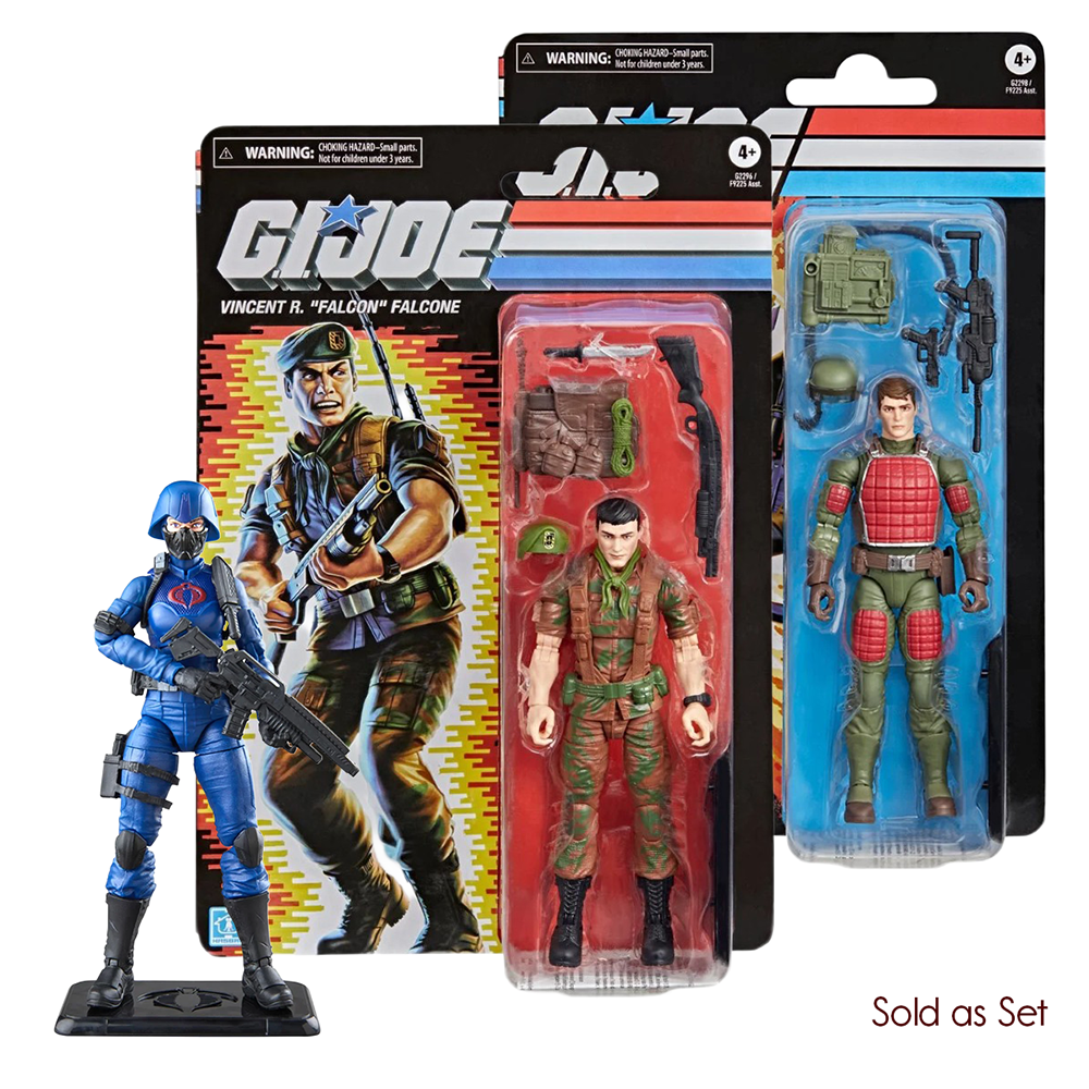 G.I. Joe Classified Series Retro Cardback Wave 9 Action Figure Set by Hasbro with Accessories 6 inches Set of 3