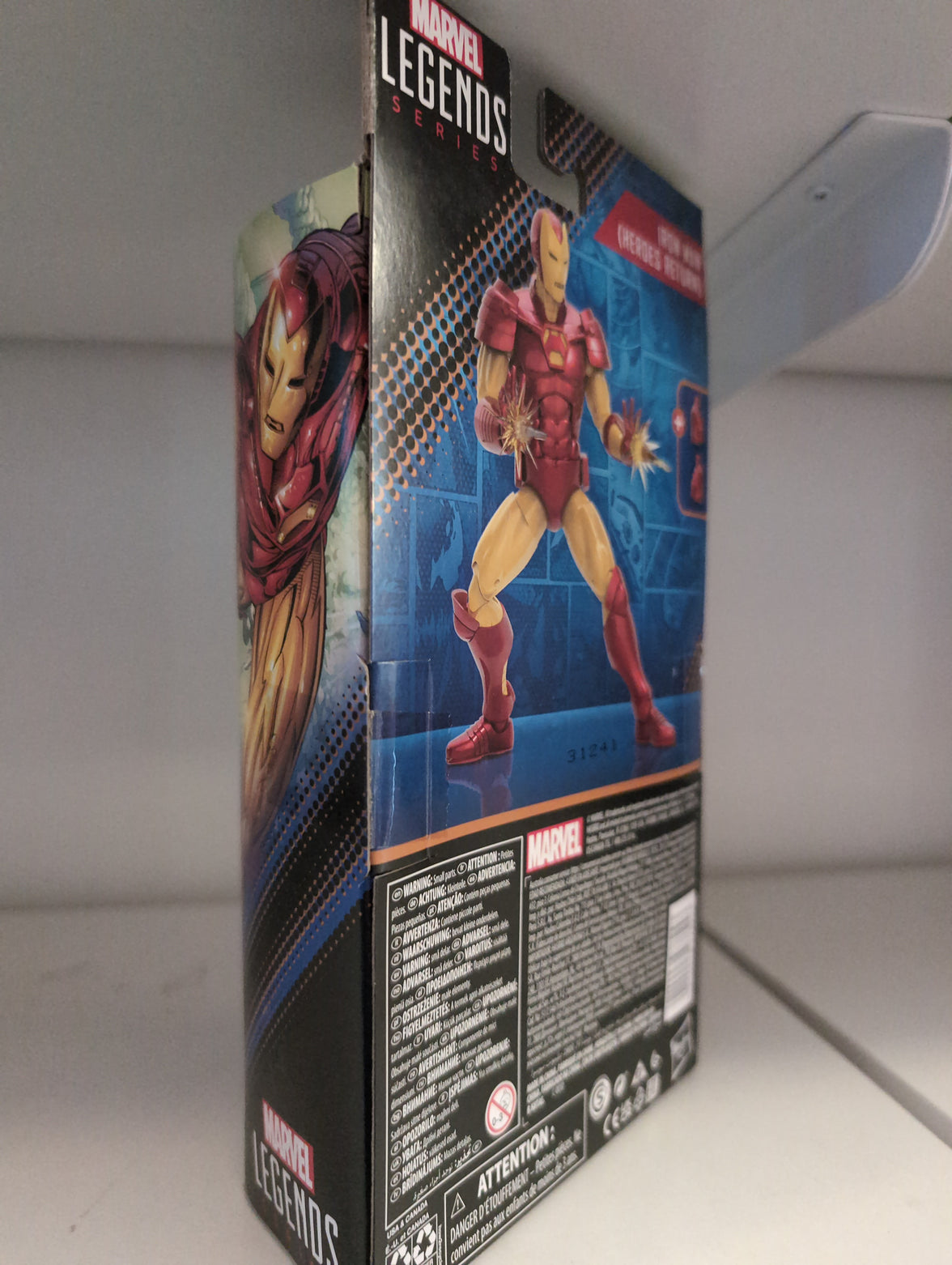 Hasbro Marvel Legends Iron Man Heroes Return 6 inch action figure packaging side view with detailed art and product info