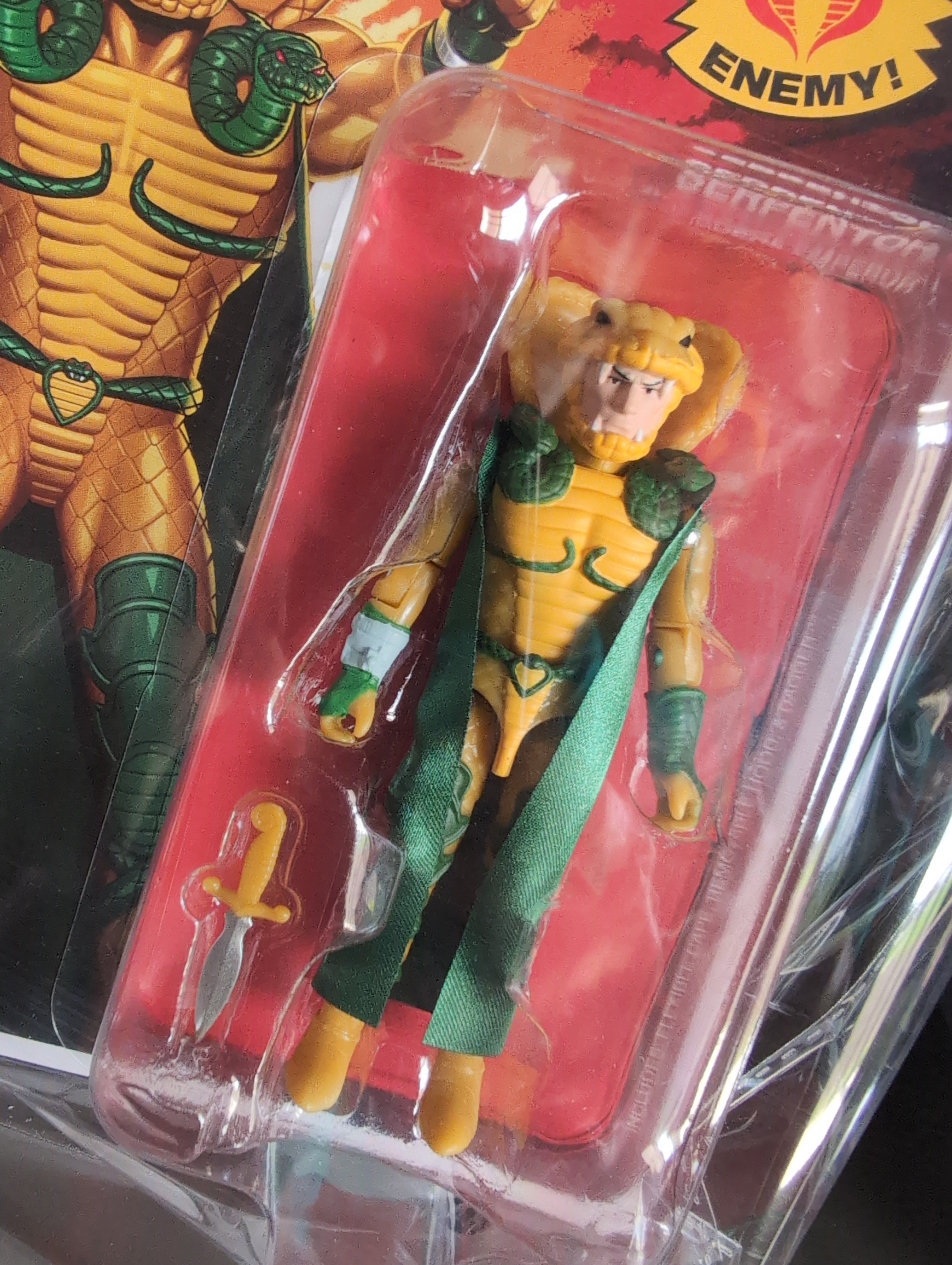 GI Joe Serpentor action figure by Super7 in 3.75-inch scale with accessories displayed in blister packaging